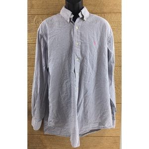 Ralph Lauren Shirt Large Classic Fit Blue White
